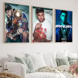 Hip Hop Rapper Anuel AA Self-adhesive Art Poster Waterproof Paper Sticker Coffee House Bar Posters Wall Stickers