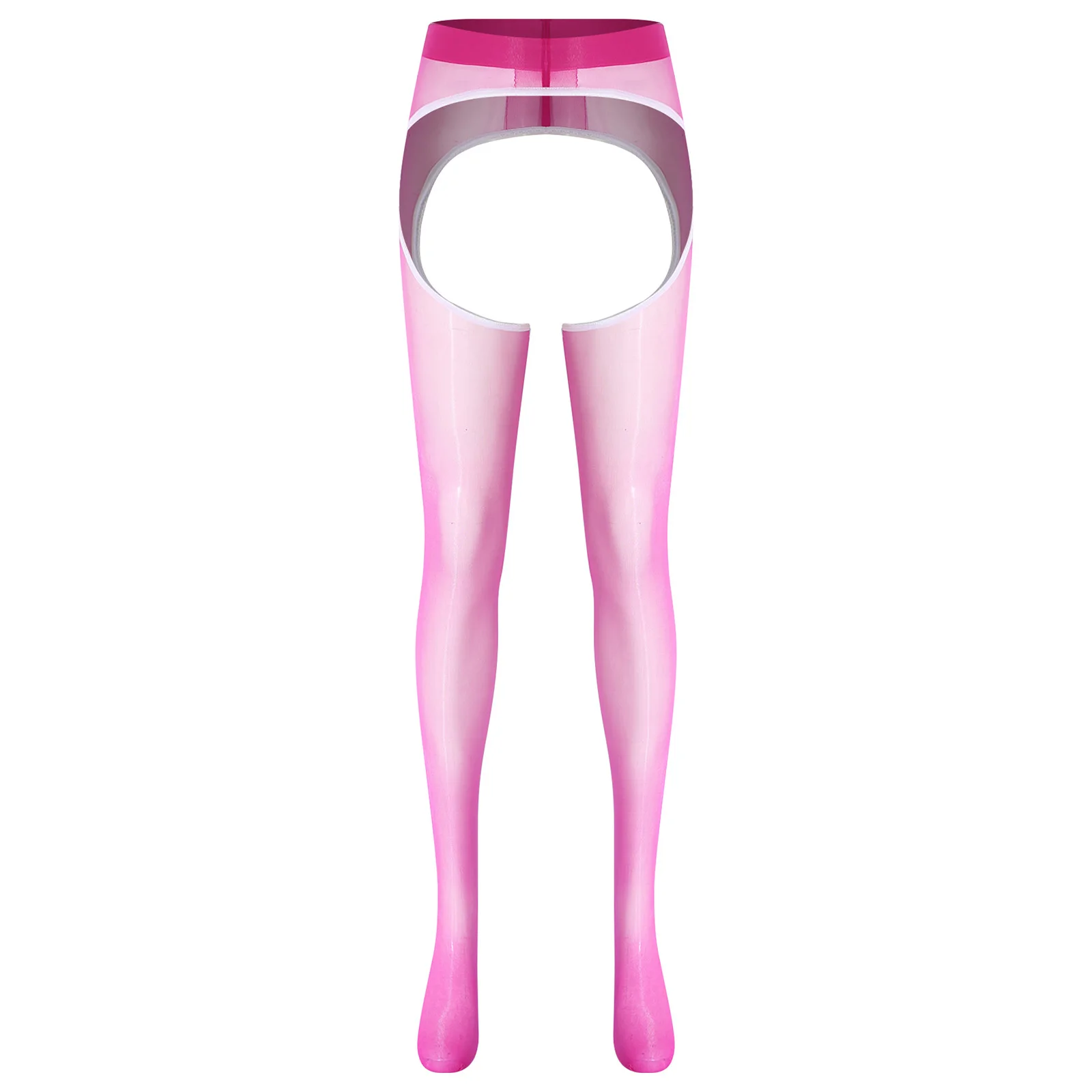 

Women Open Butt Crotchless Pantyhose Elastic Waistband Sheer Footed Stockings Glossy Thigh Leggings Sexy Lingerie Club Nightwear