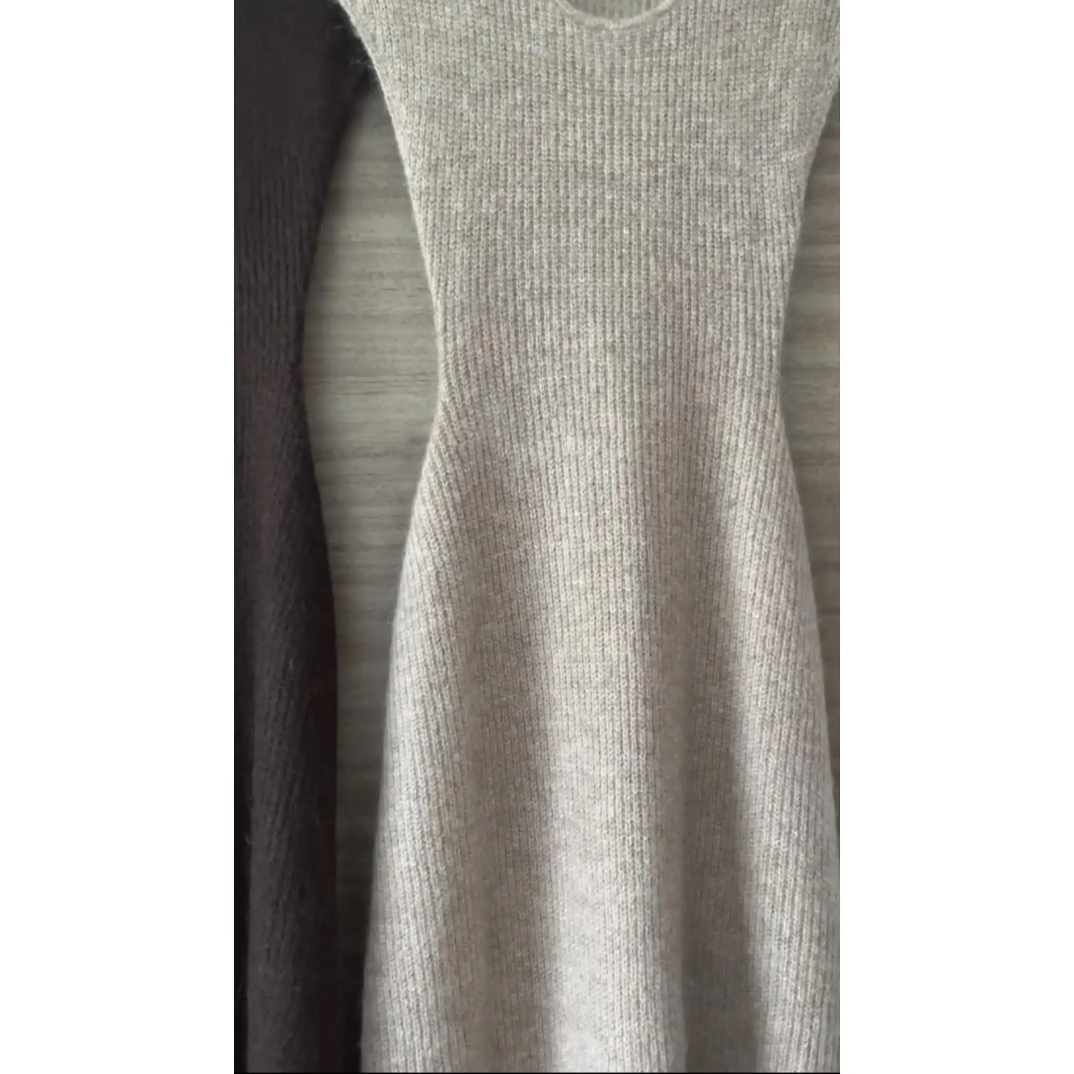 Elegant Knitted Dress Women\'s Slimming Long Dress Autumn Winter New Style Short Sleeve round Neck Polyester Fiber Casual Wear