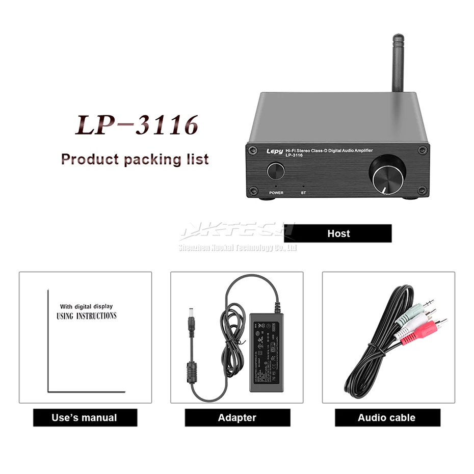 Lepy-مضخم صوت سيارة LP-3116 ، مشغل صوت رقمي ، بلوتوث ، hi-fi ، فئة D ، RMS 50W x 2 RCA ، تكنولوجيا التحويل التلقائي