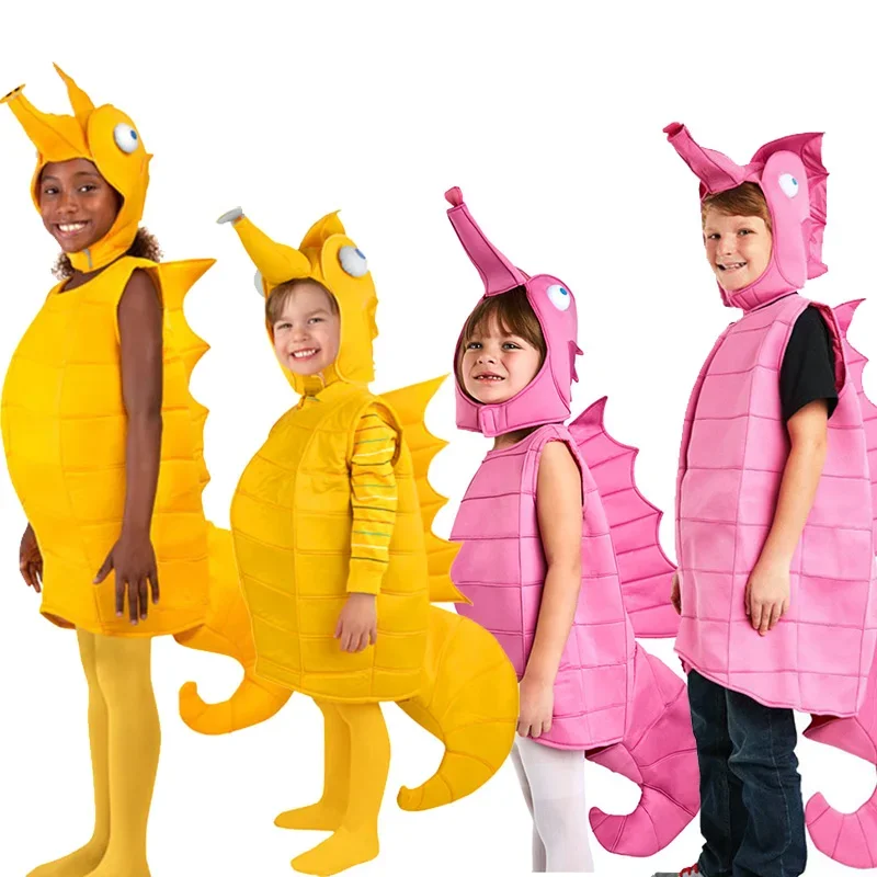 Costume d'Halloween Hippocampe Rose Jaune pour Fille et Garçon, UY3326