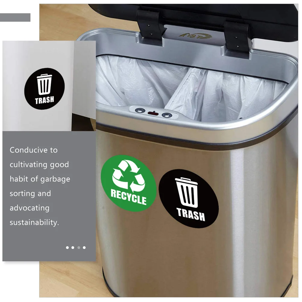 

1 set Pvc Trash Can Recycle Stickers Waste Sorting Decal Waterproof Removable Self-Adhesive Garbage Classification Labels
