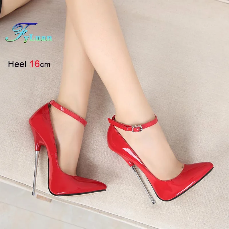 

Женские туфли для подиума, модные красные туфли с низким вырезом, на супервысоком каблуке 16 см, женские туфли-лодочки больших размеров для ночного клуба