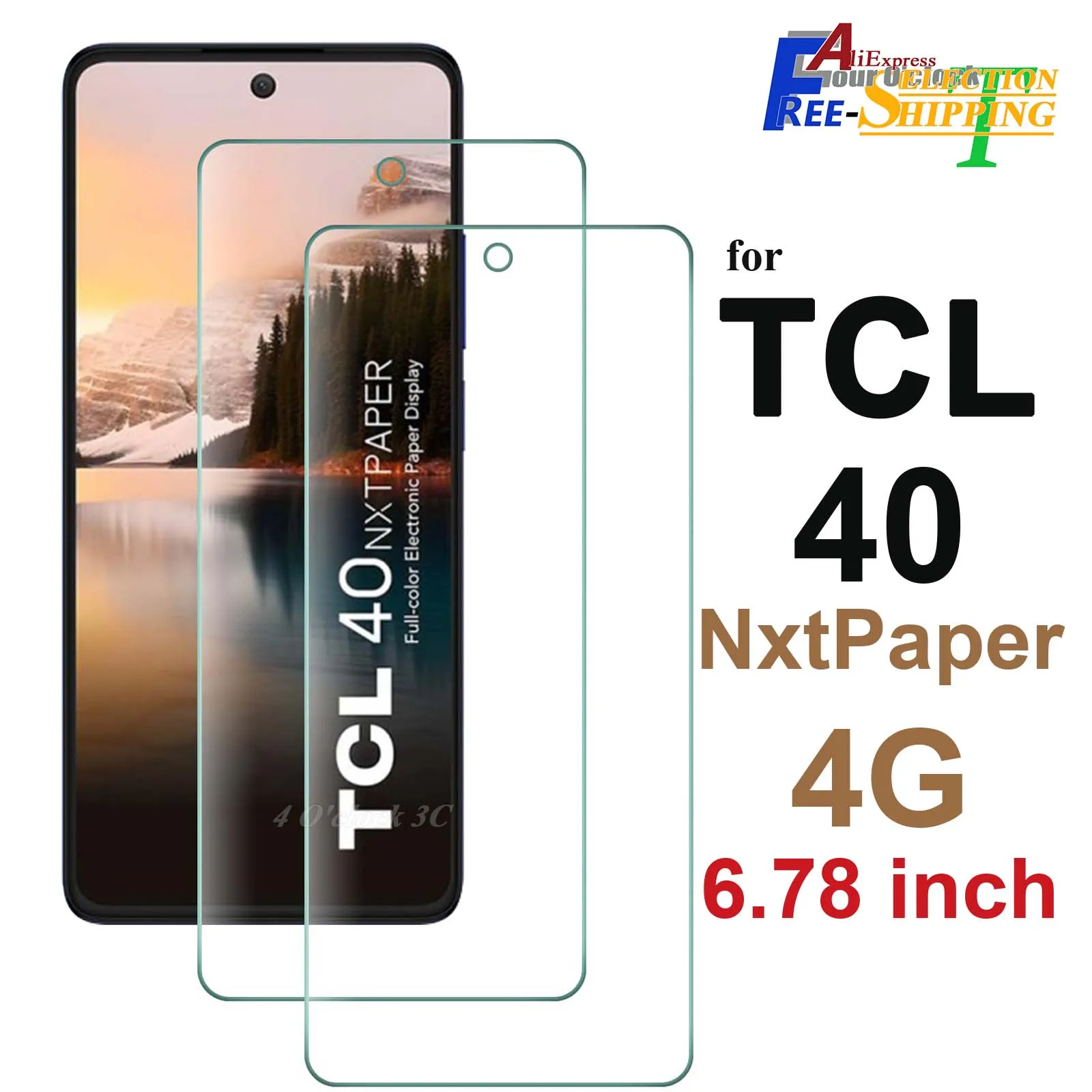 For TCL 40 NxtPaper 4G 6.78 inch Tempered Glass Screen Protector Crystal Mica 9H Protective HD Clear Transparent Anti Scratch