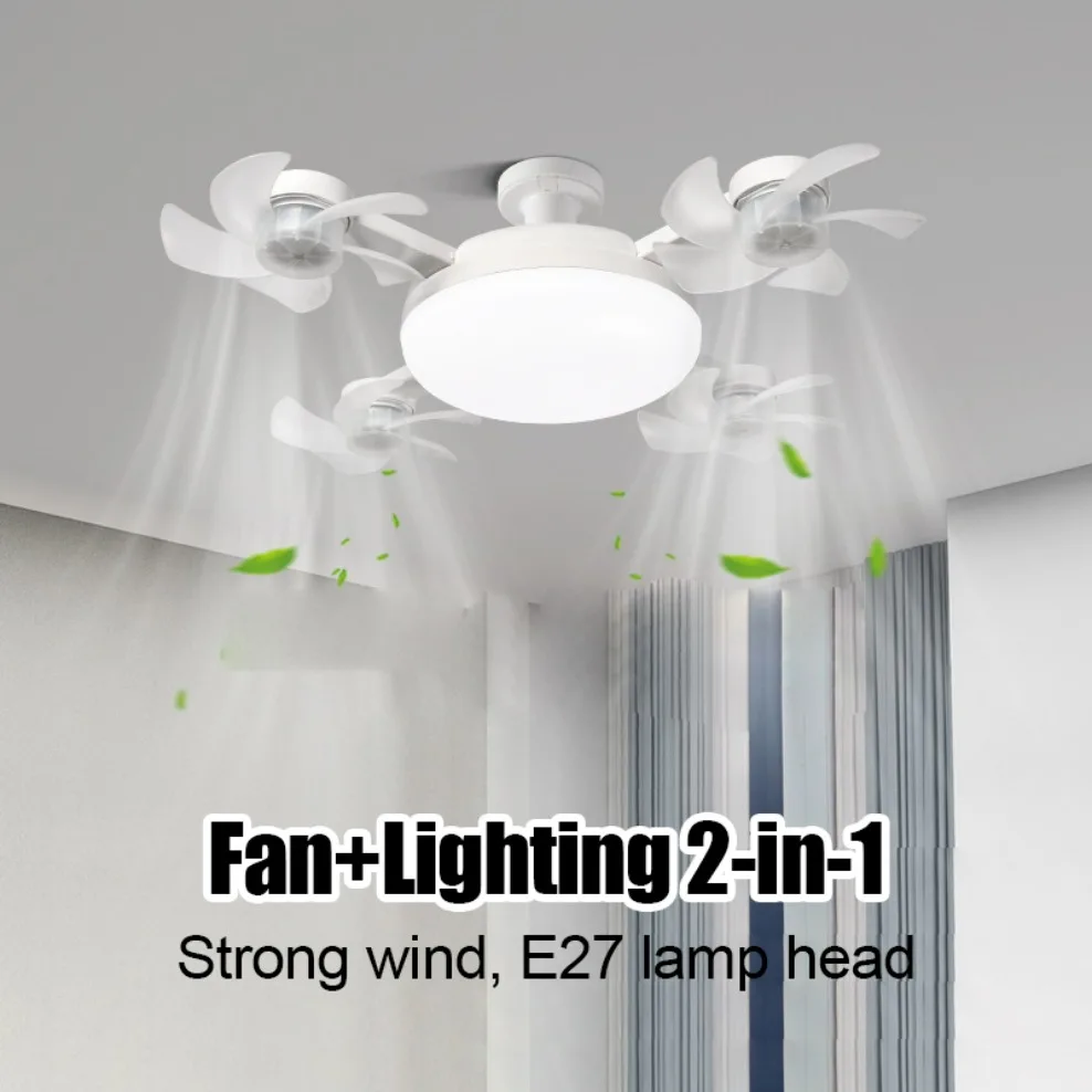 

Intelligent ceiling light electric fan light Kitchen high wind power Silent Easy to clean E27 Fan Light Restaurant Home Decor