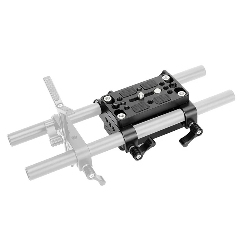 Placa de montaje para cámara, trípode, monopié, placa Base de montaje con abrazadera de varilla de 15Mm, Railblock para soporte de varilla/jaula de aparejo Dslr