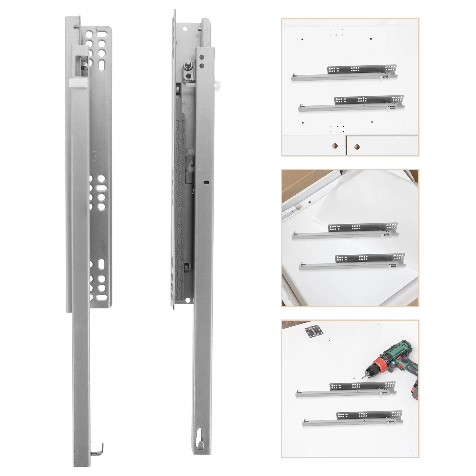 

1Pair Hydraulic Soft Close Drawer Slides Detachable Silent Household Sliding Rails Drawer Glides and Accessories