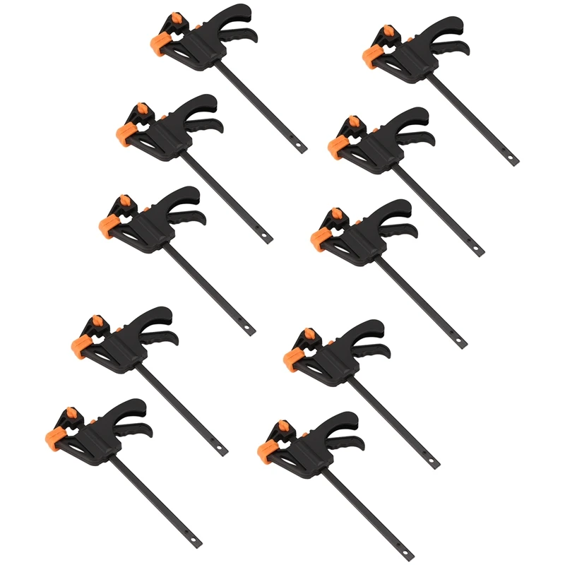 10PCS 4Inch Woodworking Clamp Set Fixed Type Quick Ratchet Release Speed Extruded Nylon Work Bar Kit Spreader Gadgets