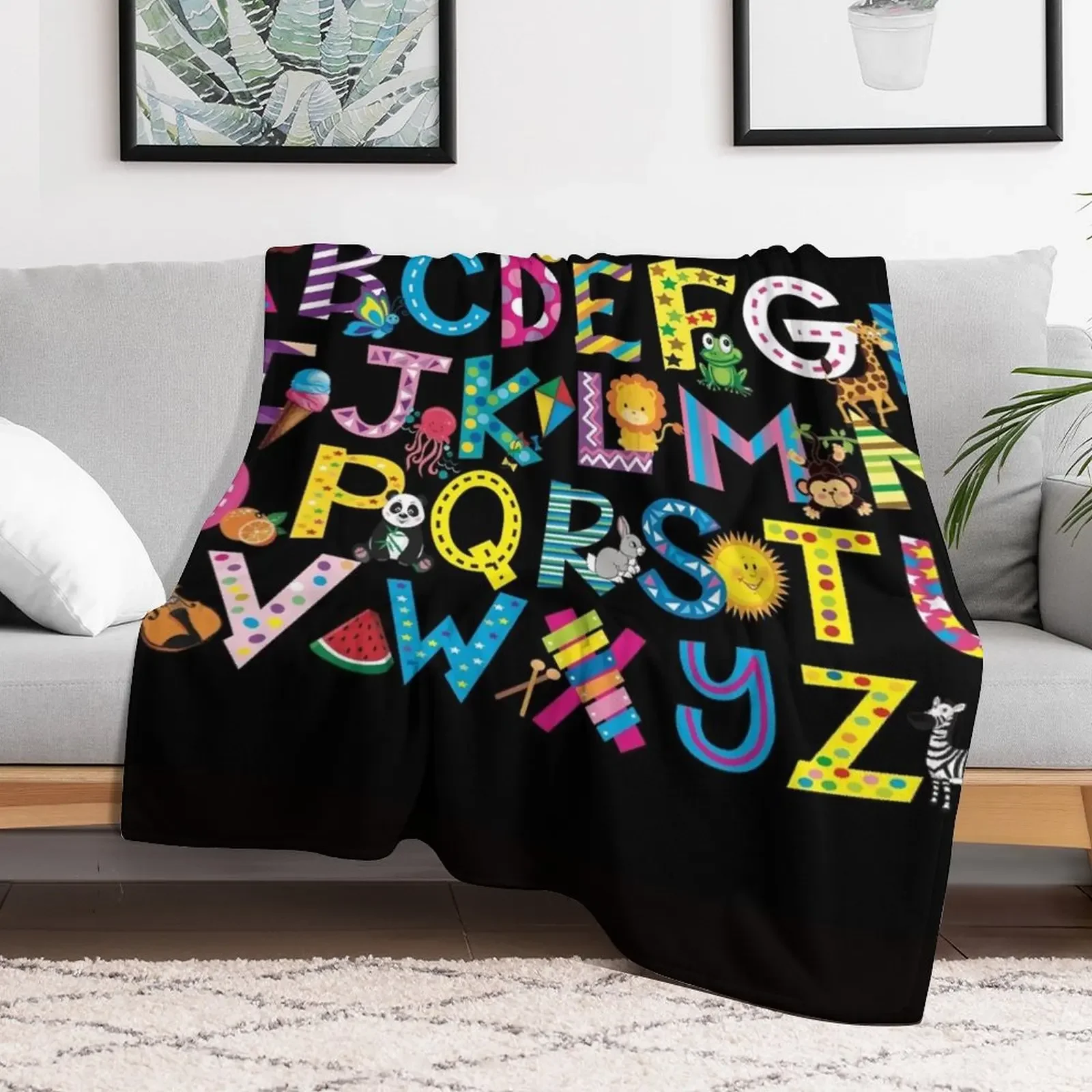 ALPHABET COLLECTION Throw Blanket Travel halloween Blankets