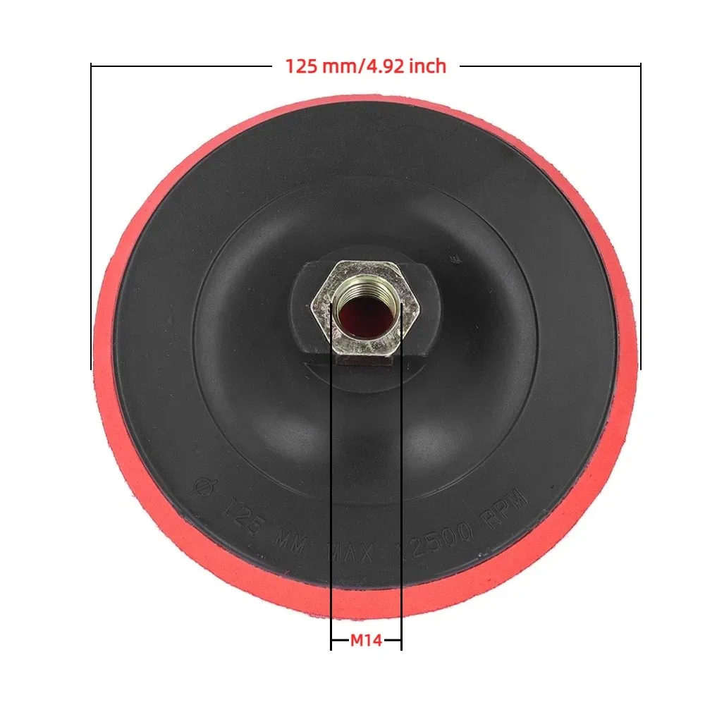 2pcs Rubber Material Grinder Backing Pad 5 Inch Size M14 Thread Polishing Backer Plate Replacement Part 125mm Diameter