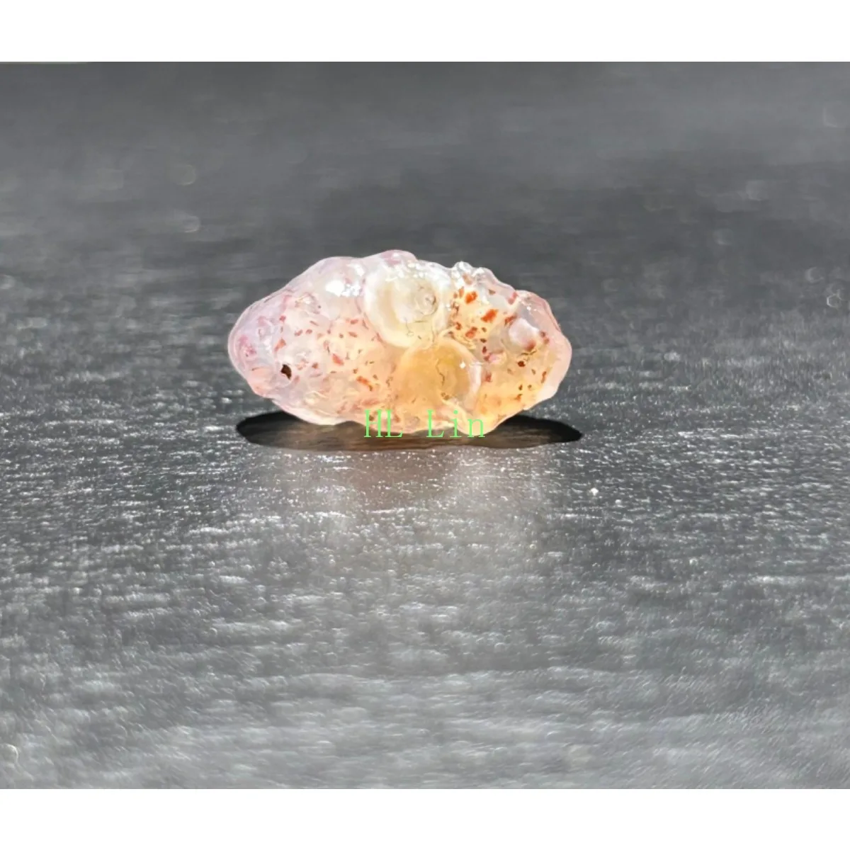 Palm Stone Candy Agate in Glass Vial, 10-15mm Natural Unpolished, Natural Beauty, Table Decor Collection.Candy Agate