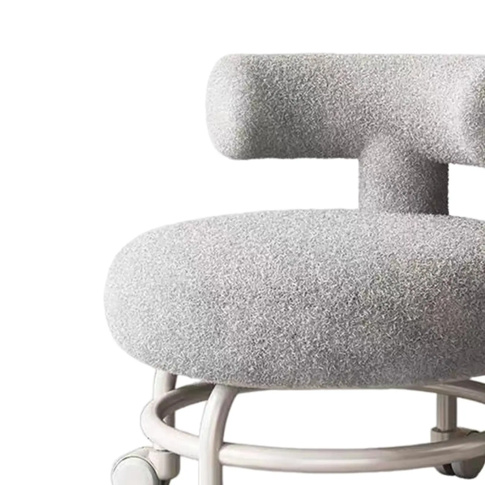 Comfortable Low Rolling Stool with Backrest for Home Office Floor Work Swivel Caster Wheels