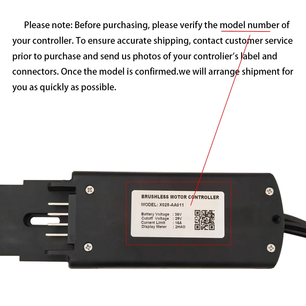 E-Bike Brushless Controller X025-AA011 36V 16A – Geschwindigkeitssteuerung für 2HAO-Protokoll-Displays, E-Scooter, MTB und Fatbike Zubehör – Detail 1