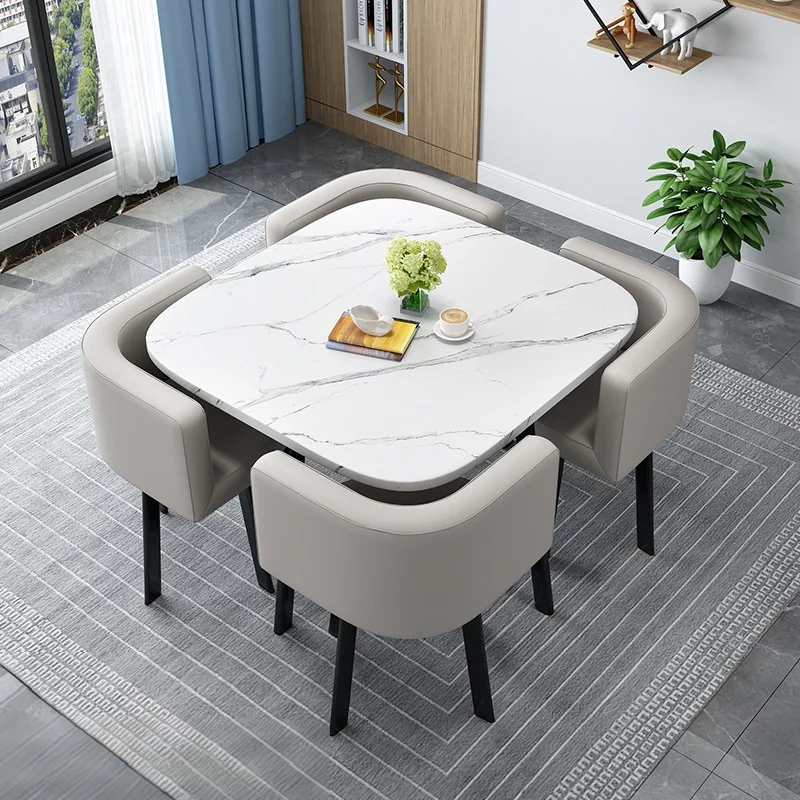 

Modern Luxury Dining Table Set with 4 Chairs Wholesale Restaurant and Home Furniture for Hotelspromote sales