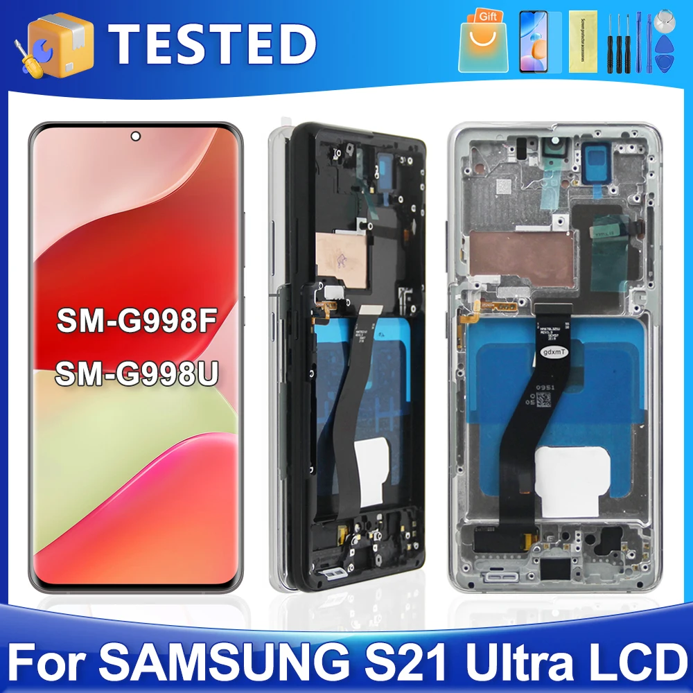 S21 Ultra For Samsung For AMOLED S21 Ultra 5G G998B G998U G998W LCD Display Touch Screen Digitizer Assembly Replacement