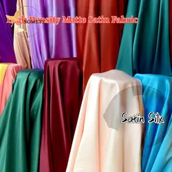 150*100cm High Density Matte Satin Fabric Solid Color Silk Cloth For Sewing Dress Lining Clothes BackGround Decor Handmade DIY