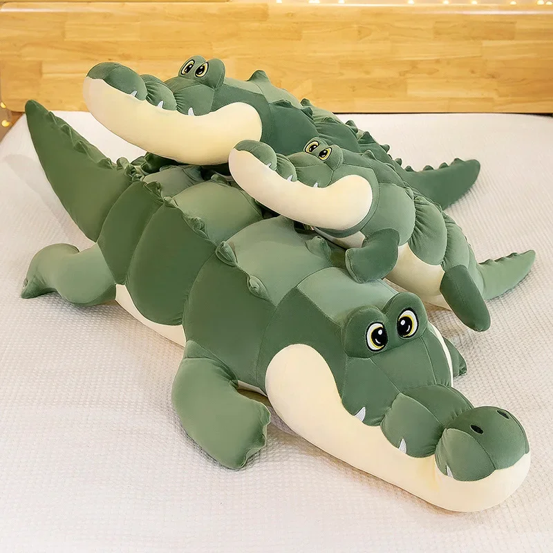 90-120cm 시뮬레이션 악어 플러시 장난감 부드러운 동물 플러시 긴 악어 베개 인형 어린이를위한 홈 인테리어 선물