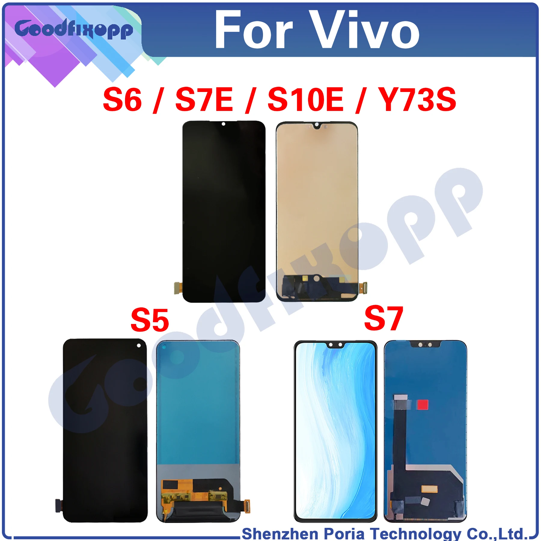 For Vivo S5 S6 S7 S7E S10E Y73S V1932A V1962A V2031A V2130A V2020A LCD Display Touch Screen Digitizer Assembly Replacement