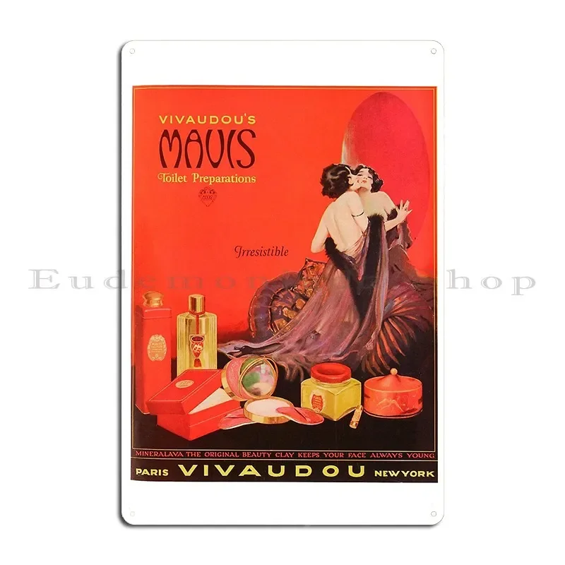 Seduction In Red Mavis Vivaudou Perfume Vintage Art Design Metal Plaque Customize Wall Mural Wall Plaque Design Tin Sign Poster