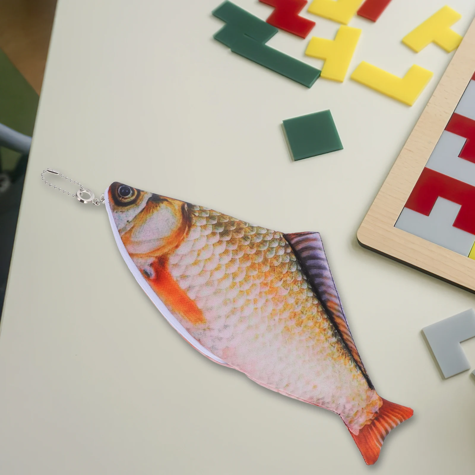

Fish Shaped Pencil Case Realistic Design Spacious Interior Material Creative Stationery Organizer Pen Pouch