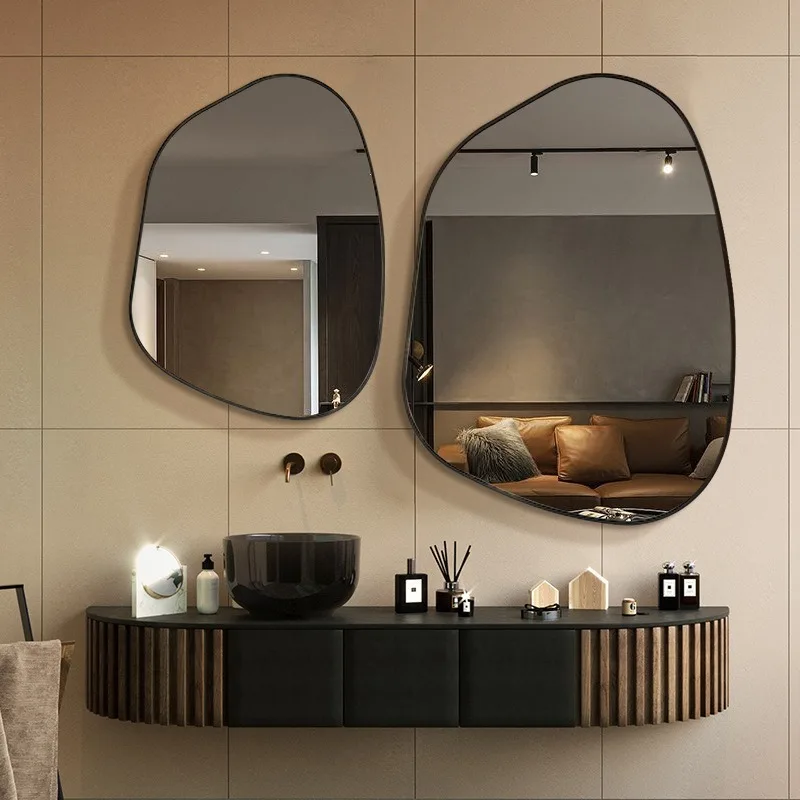 Simple irregular wall-mounted mirror special-shaped decorative mirror creative wall-mounted cosmetic mirror bathroom
