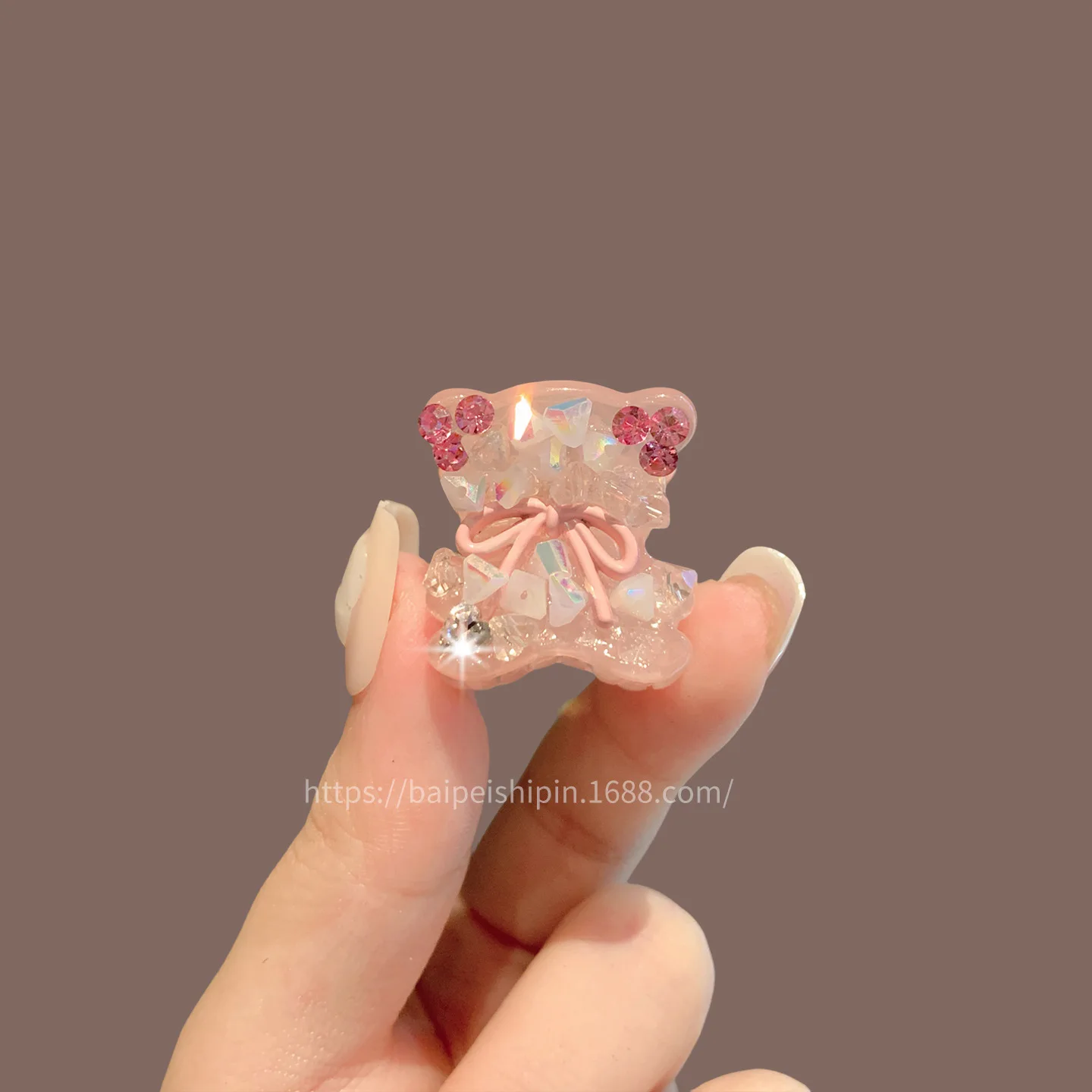 1-pz-nuova-molletta-per-capelli-coreana-olografica-a-forma-di-orso-con-strass-rosa-fermacapelli-laterali-per-donne-estetica-carina-non-danneggia-i-capelli