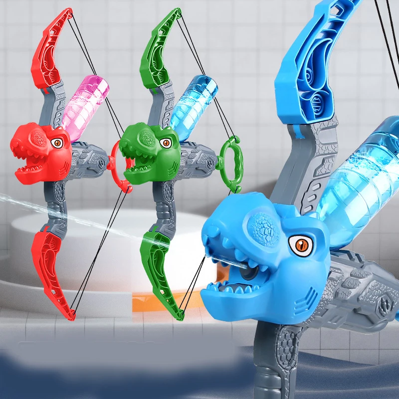 

Dinosaur bow and arrow water gun Tyrannosaurus Rex bow and water gun outdoor combat triangle dragon boys and girls shooting toys