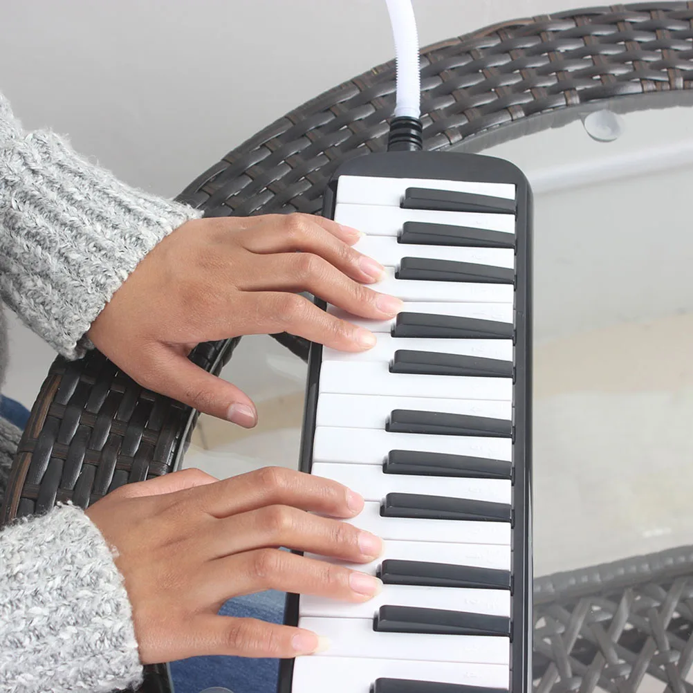 

37 Keys Melodica Pianica Harmonica Kids Beginners Easy Musical Instrument Toy Black Small Lightweight Portable Long