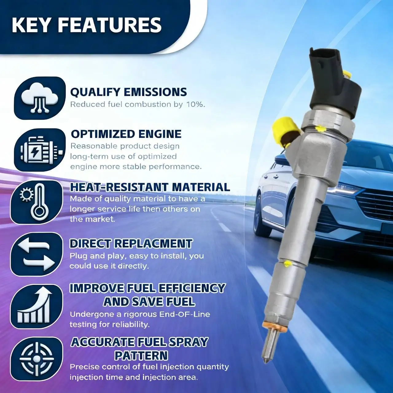 0445110109 0986435100 Common Rail Fuel Injector for Renault Kangoo  Renault Megane Classic Renault Scenic 1.9 DCI Engine F9Q 738