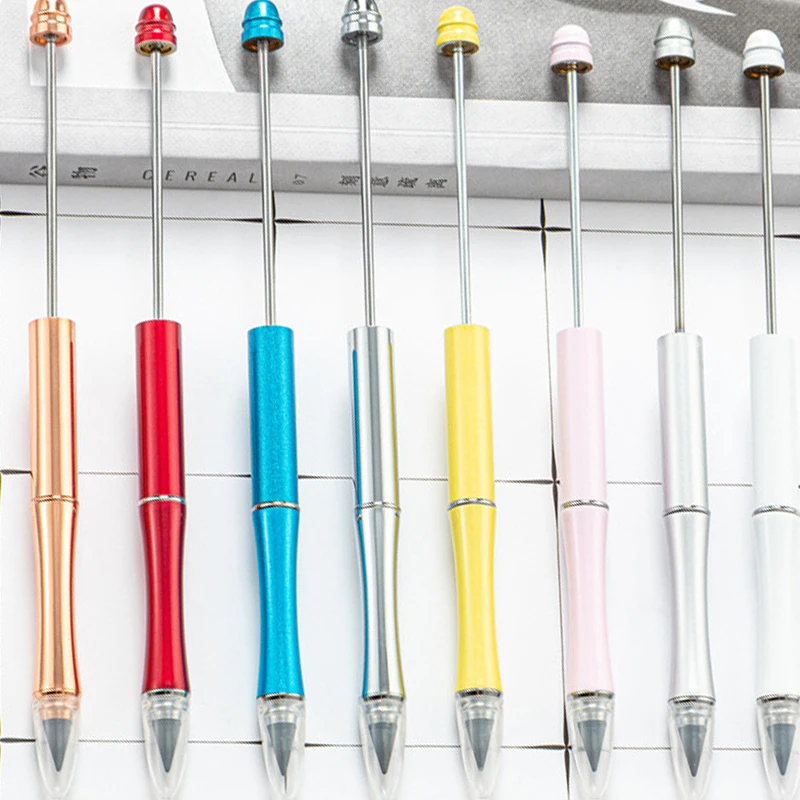 16Pcs Metal Beaded Pencil Beaded Endless Pencil Eternal Pencils For Kid Positive Posture Writing School Supplies