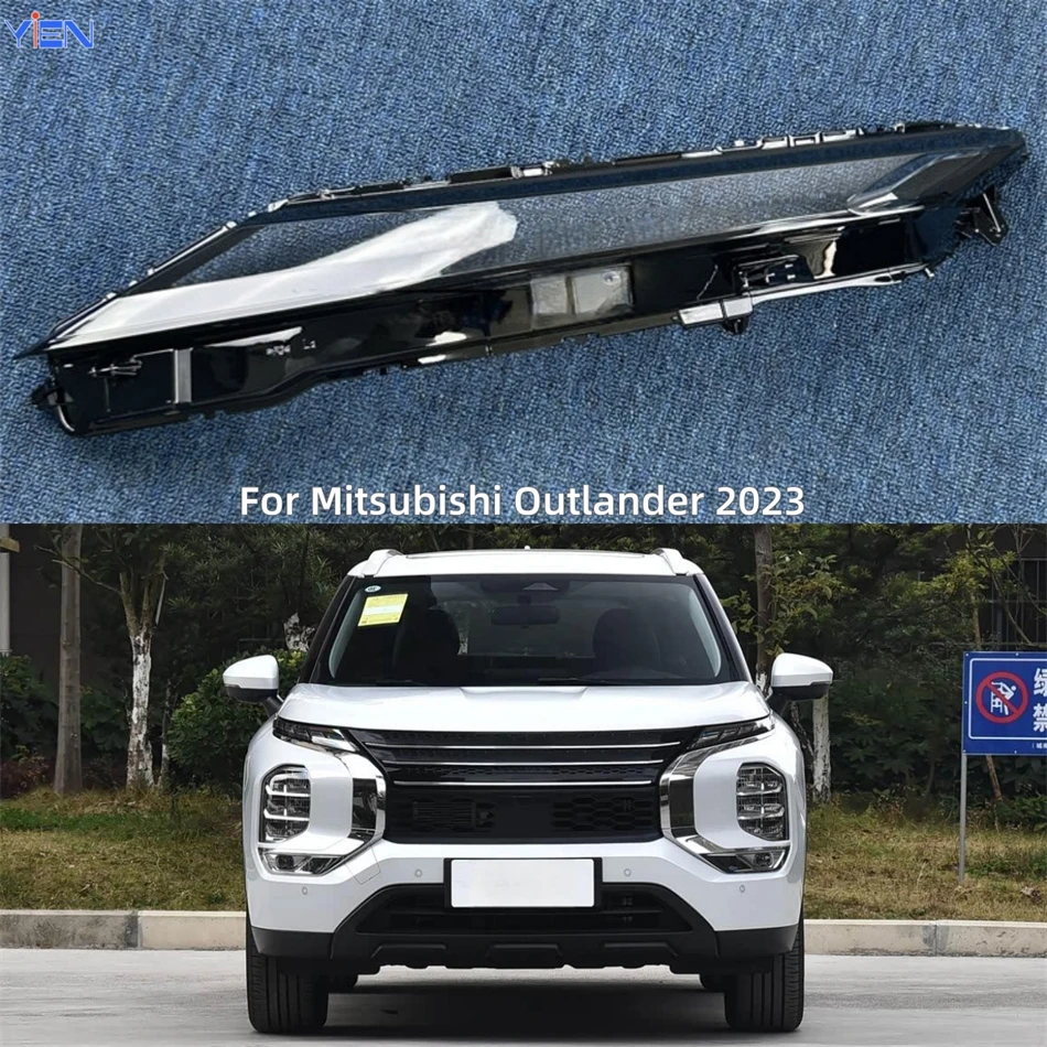 For Mitsubishi Outlander 2023 Accessory Cars Lampcover Caps Headlight Rubber Cover Car Front Headlight Lens Cover Lights Shell
