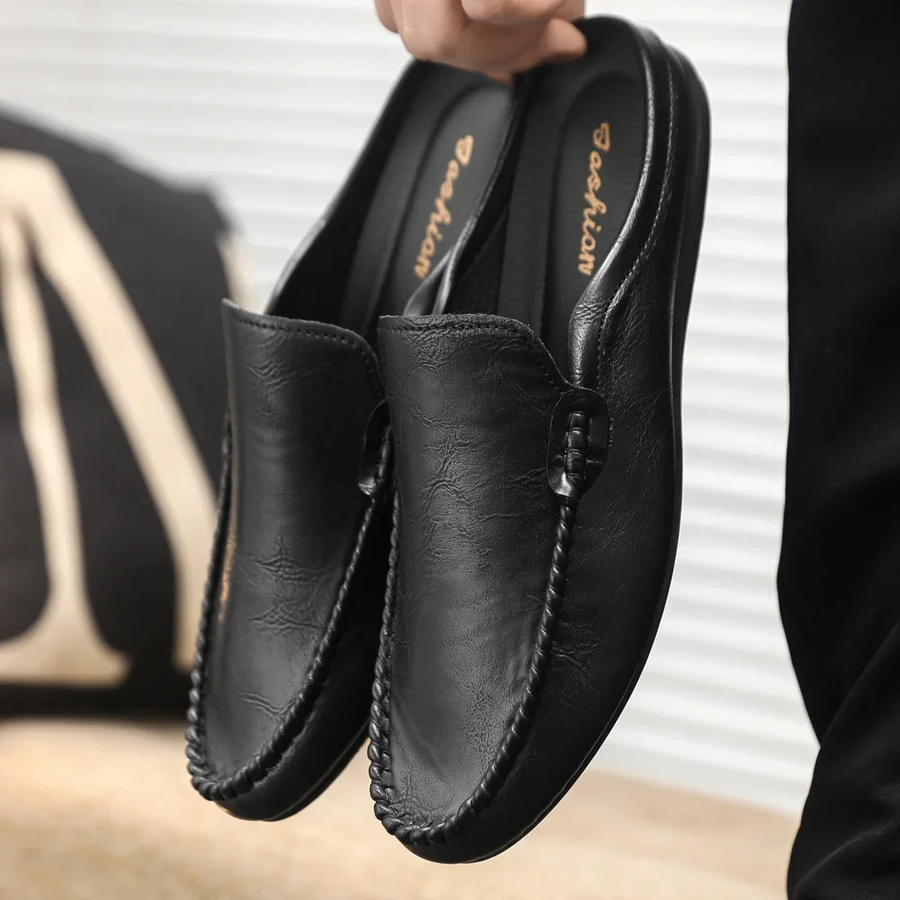 Men Mules Loafers Breathable Loafers Sneakers Fashion Comfortable Flat Handmade Retro Leisure Loafers Shoes Men Shoes