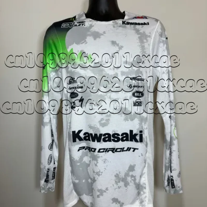 

New2025 Kawasaki Motorcycle Sports Long Sleeve T-shirt Extreme Sports Premium Men's Street Top Comfortable Off Road Cycling Suit