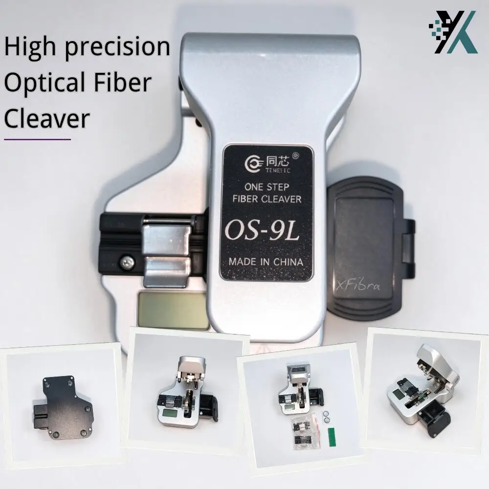 OS-9L One Step Fiber Optic Cleaver Automatic Blade Rotation Digital Counter 50000 Cleaves FTTH Fiber Cutter