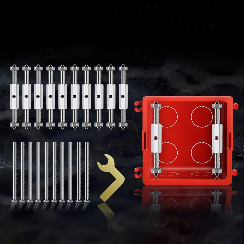 Junction Box Kit Damage Repair Tool Wall Mount Dark Box Repair Pole Cassette Repairer Socket Switch Recovery Screws Support Rod