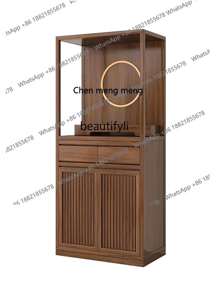 

X New Chinese Style Clothes Closet Black Walnut Tibetan Buddha Shrine Bodhisattva Cabinet Buddha Cabinet Household Minimalist