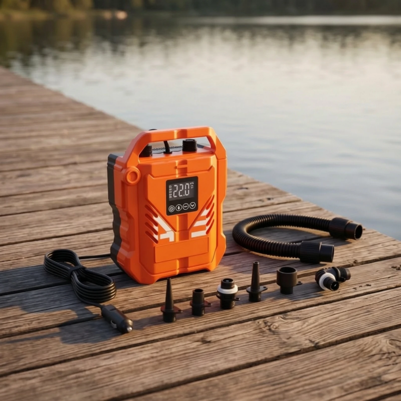 Electric Air Pump Easy to Carry Portable Air Pump Inflator Lightweight Travel-Ready for Paddleboarders, Beach, Campsite