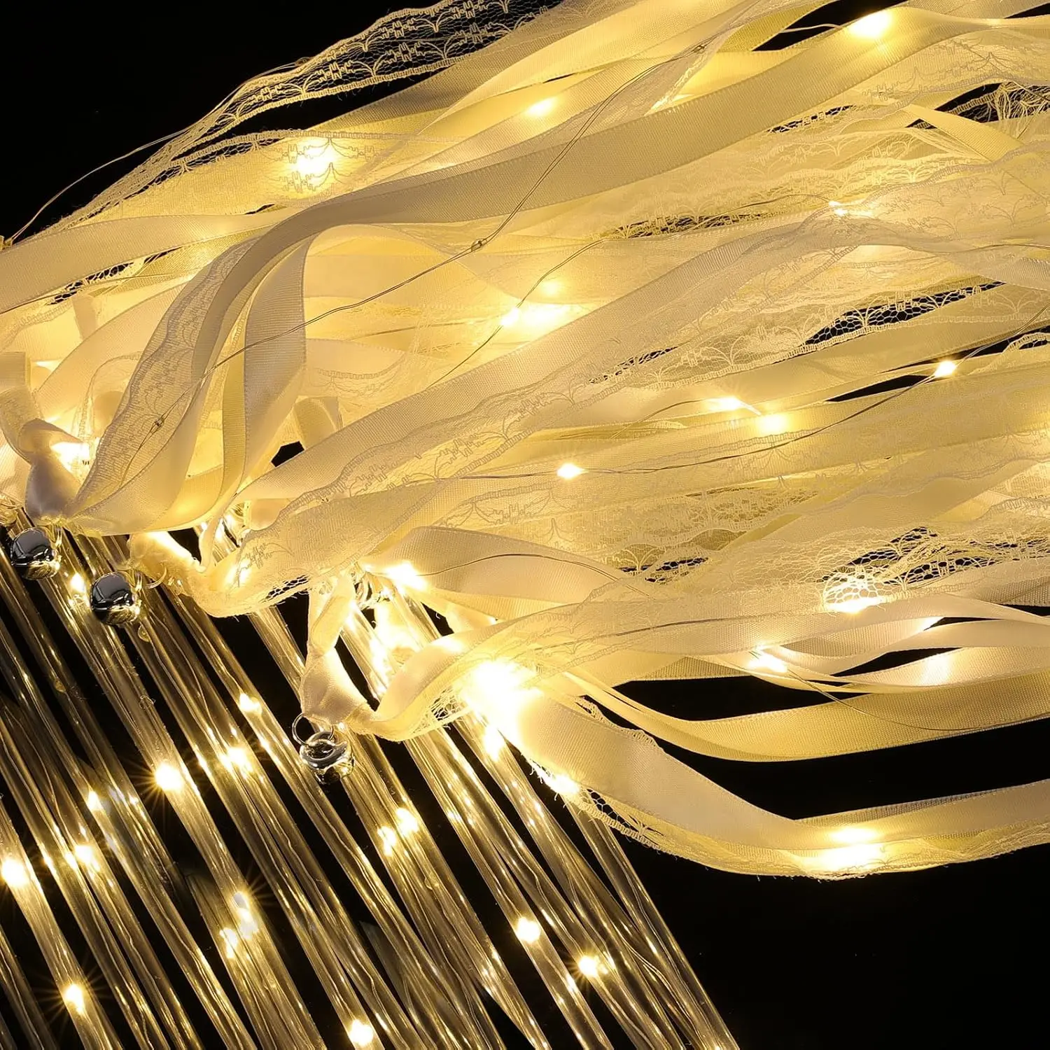 

50 Pcs LED Wedding Wands with Flashing Modes, Glow Sticks for Parties, Graduation, Birthday - Warm White