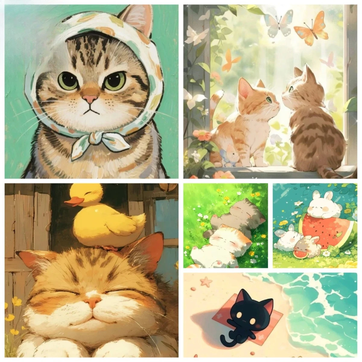 DIY Ölgemälde nach Zahlen, niedliches Tier, Katze, Cartoon-Schwein, Heimdekoration, Wand, Wohnzimmer, Dekor, bestes Geschenk, Rahmen