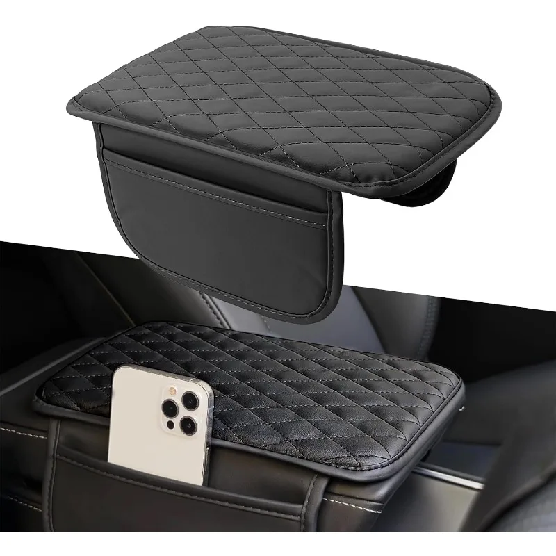With Side Storage Pocket Paper Rack Tissue Box Armrest Pad Car Armrest Box Pad Center Console Protector Cover Armrest Car Box