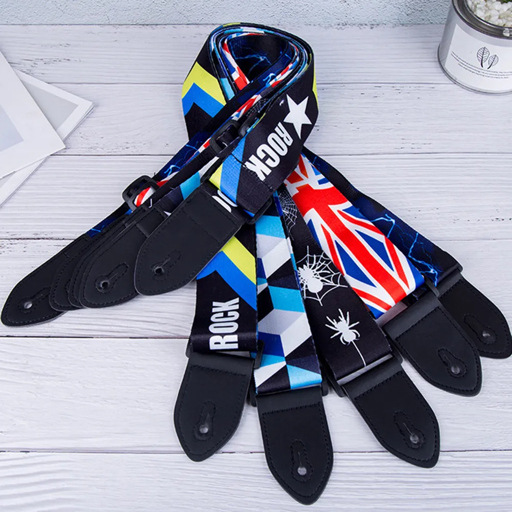 Guitar Strap 2 Pack Wide Adjustable Shoulder Belt UK Flag Pattern Comfortable for Bass and Ukulele
