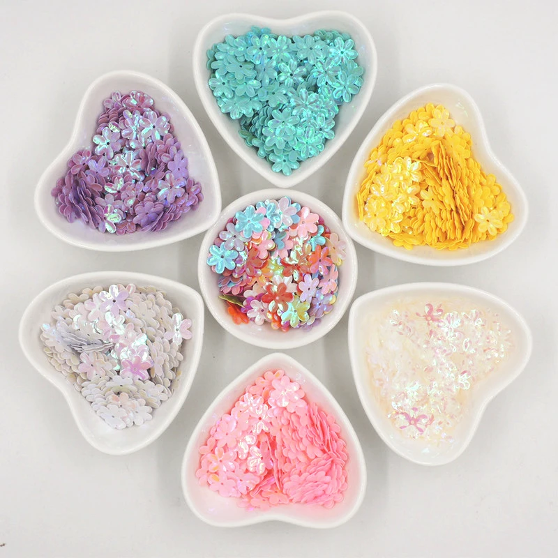 

Блестки 10 г/пакет 15 мм, шесть лепестков, цветы из ПВХ, свободные блестки, «сделай сам», ручная работа, пайетки, шитье, Свадебное Ремесло, аксессуары для лент