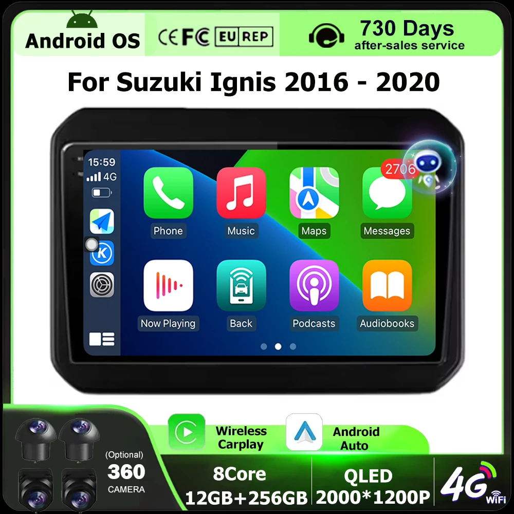 

Android Auto Carplay For Suzuki Ignis 2016 - 2020 Car Radio Multimedia Video Player Navigation GPS Tools Bluetooth 360 Camera