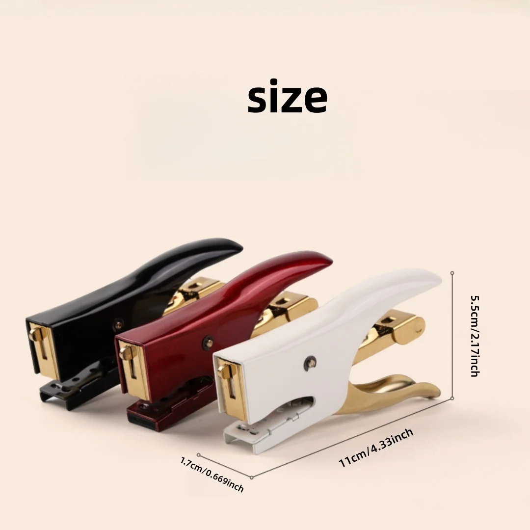 1pc metal handheld stapler, portable multi-functional paper binding supplies, office and school supplies, binding tools
