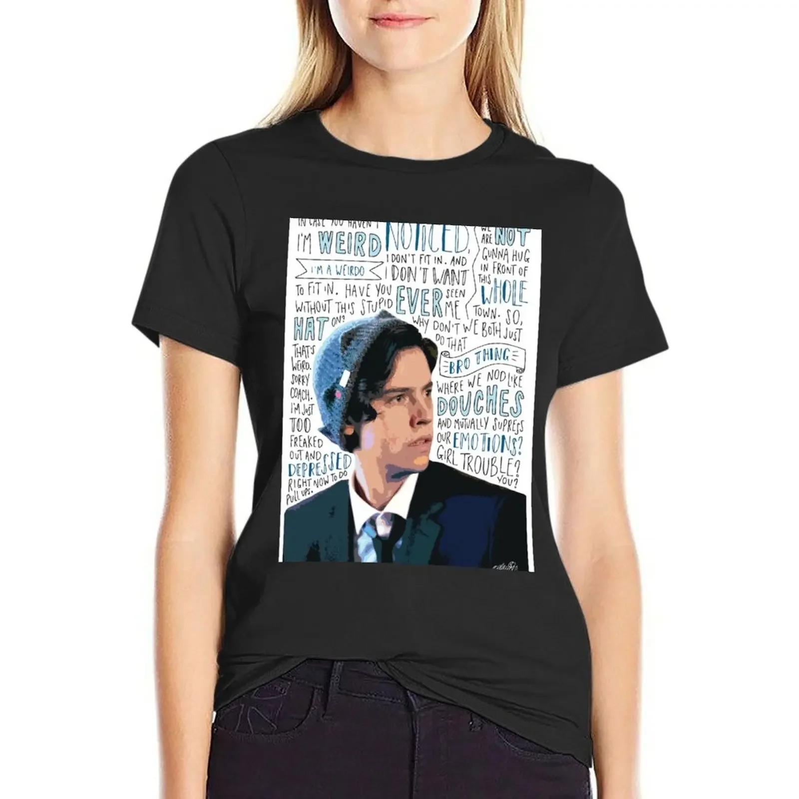 

Cole Sprouse T-Shirt animal print shirt for girls Short sleeve tee anime clothes tshirts woman