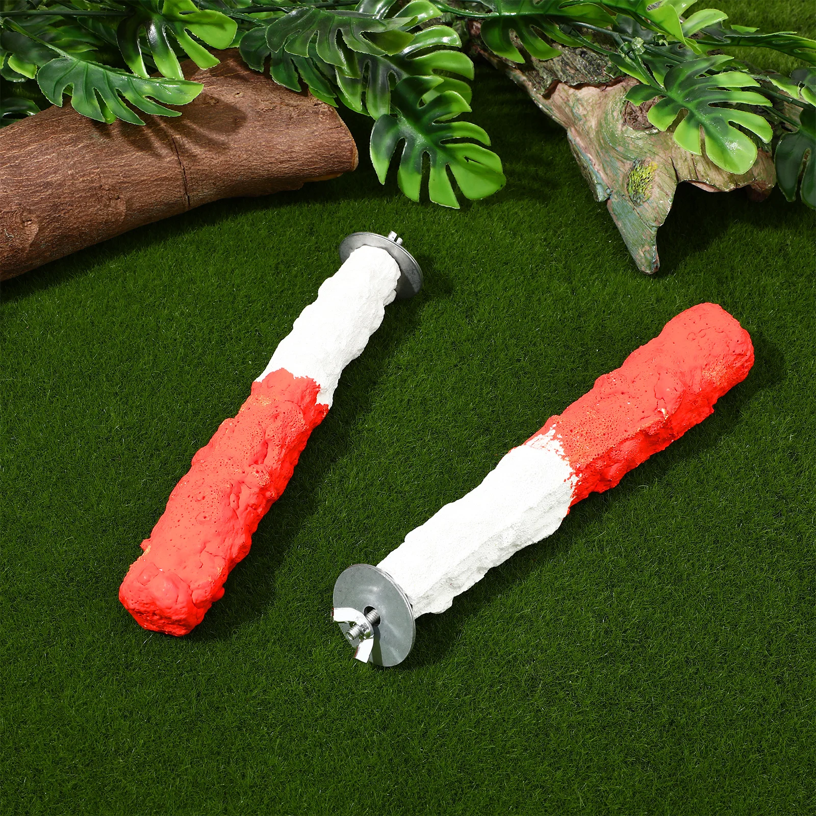 

2pcs High-Calcium Fruit Perch Bird Parrot Cuttlebone Durable Safe Edible Chewing Standing Pole Paw Grinding Activity Pet Bird
