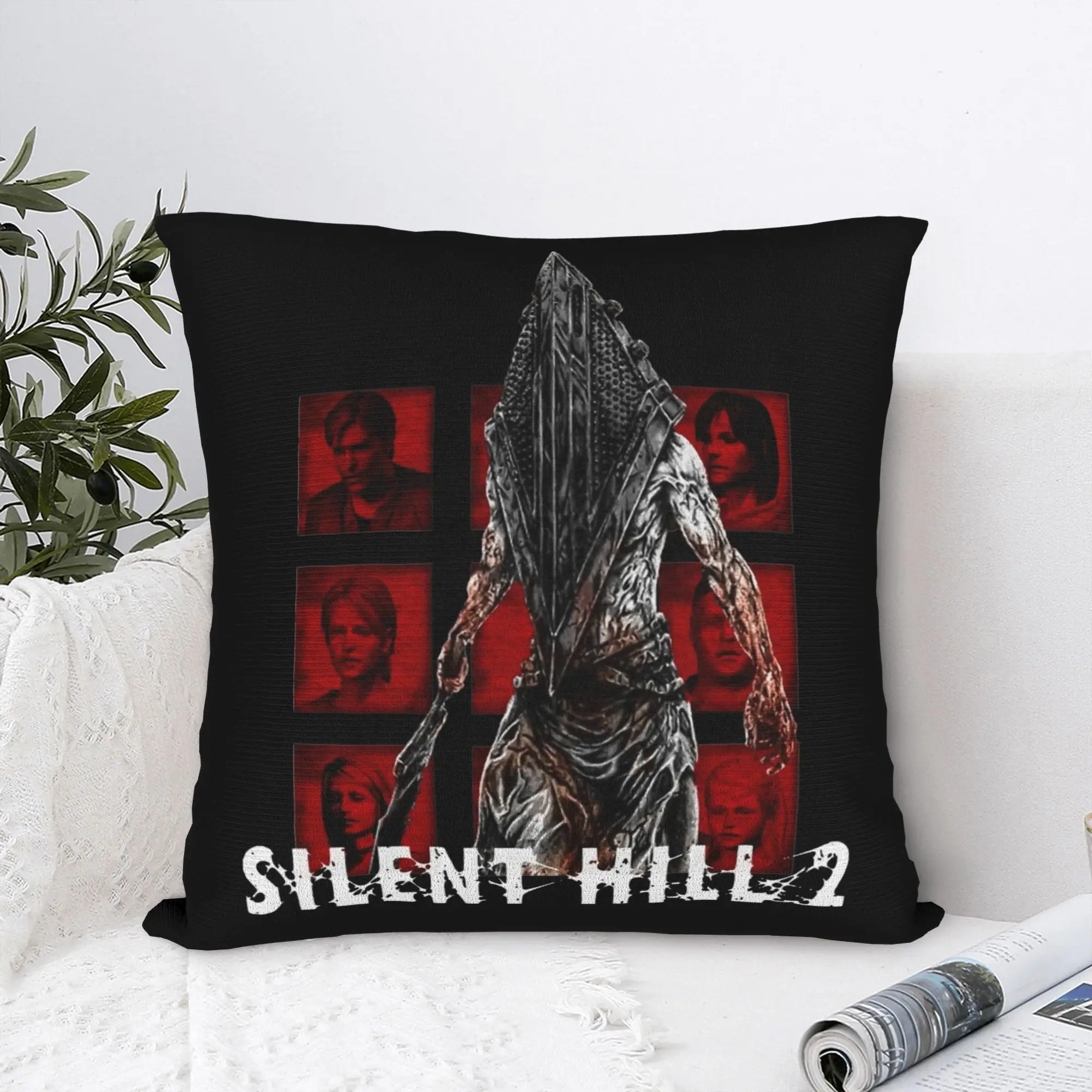 Silent Hill 2 Square Pillow Case Polyester Cushions for Sofa Horror Game , Fashion Pillowcase
