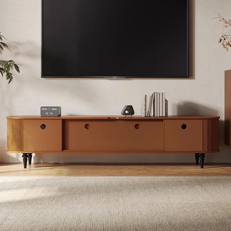 منتصف القرن نمط خشب متين حامل تلفاز الفرنسية الرجعية غرفة المعيشة وغرفة نوم خزانة أرضية الجوز اللون أثاث المنزل الإبداعي FYST #4