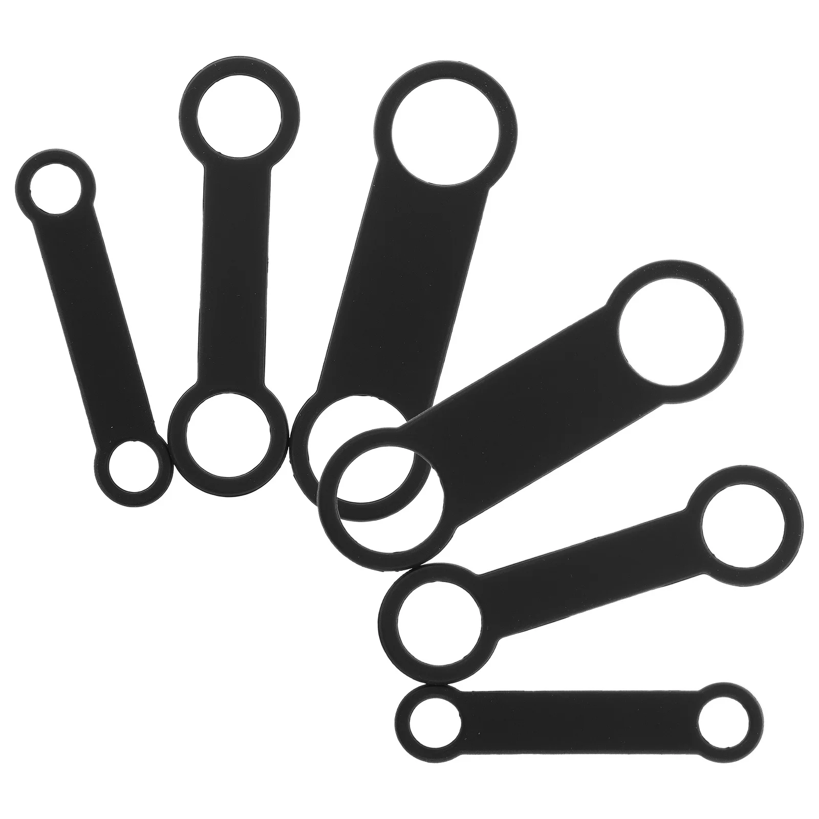 

6pcs Pet Id Tag Holder Silicone Replacement Bands Jingle Free Silent Slide On Collar Attachment For Dogs Elastic Dog Tag Cover