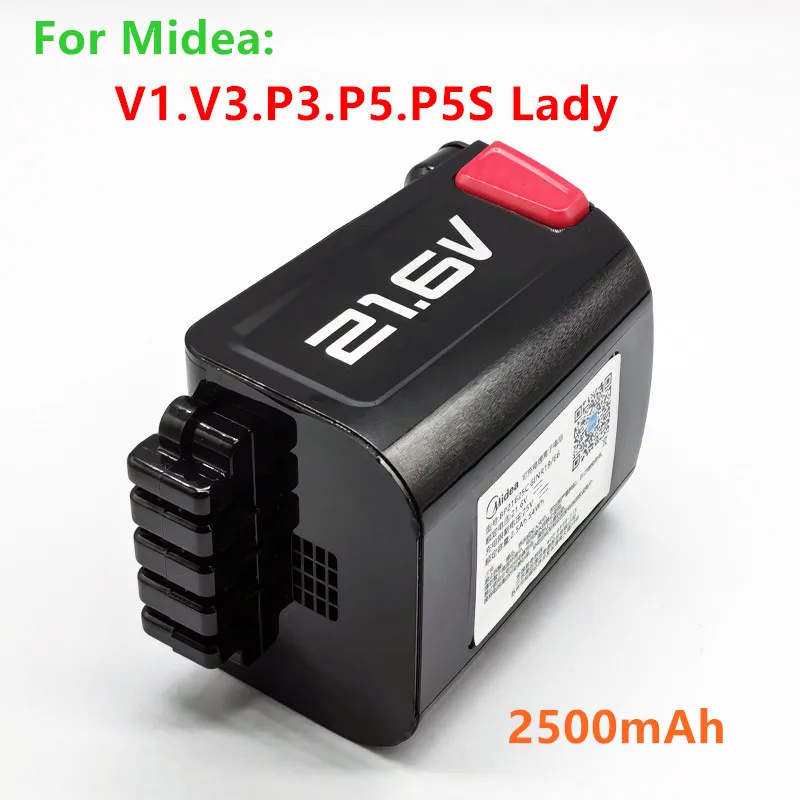 

21,6 В 2500 мАч для портативного беспроводного пылесоса Midea, аккумулятор P3.P5.P5pro.P5S Lady V1 V3, аксессуар BP21620D